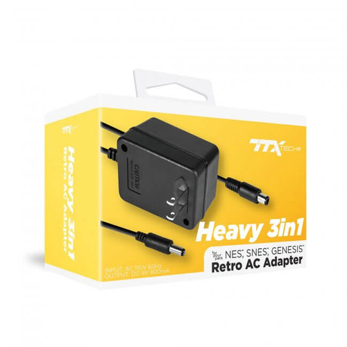Heavy 3-in-1 Universal AC Adapter for Sega Genesis, Super NES, and NES - TTX